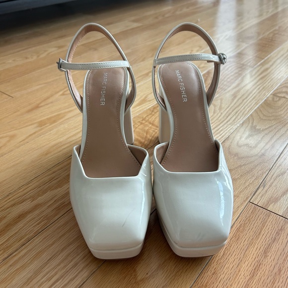 Marc Fisher Ivory Nazira Platform Pump With Square Toe - Picture 5 of 11